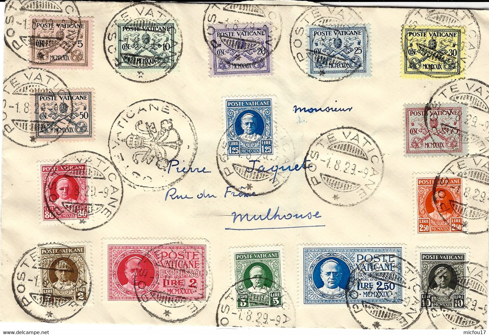 1923- Enveloppe Avec Séries Ce T P Dont EXPRESSO 2 Et 2,50 Lire - ...-1929 Prephilately