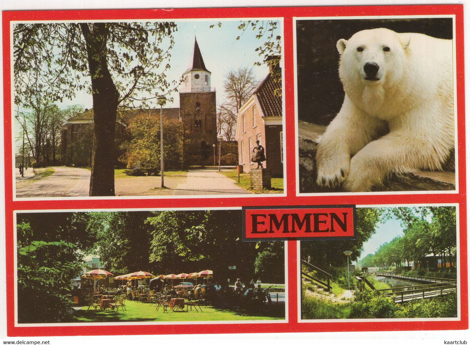 Emmen - (Drenthe, Nederland) - Nr. L 5696 - Dierenpark, Zoo: IJsbeer, Terras, Kerk - Emmen