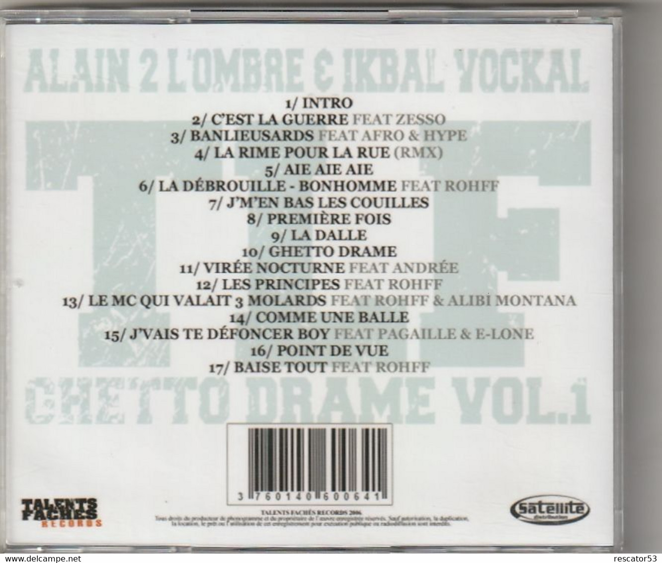 CD TLF Ghetto Drame Volume 1 - Rap & Hip Hop
