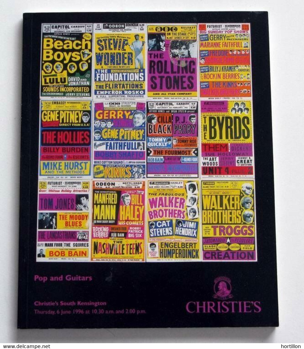 Catalogue Enchères Musique CHRISTIE'S 06/1996 Pop And Guitars ROLLING STONES BEATLES SEX PISTOLS QUEEN CREAM U2 - Livres Sur Les Collections