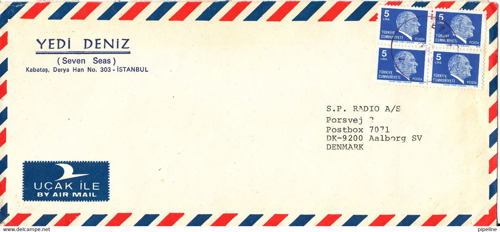 Turkey Air Mail Cover Sent To Denmark 20-4-1980 - Luchtpost