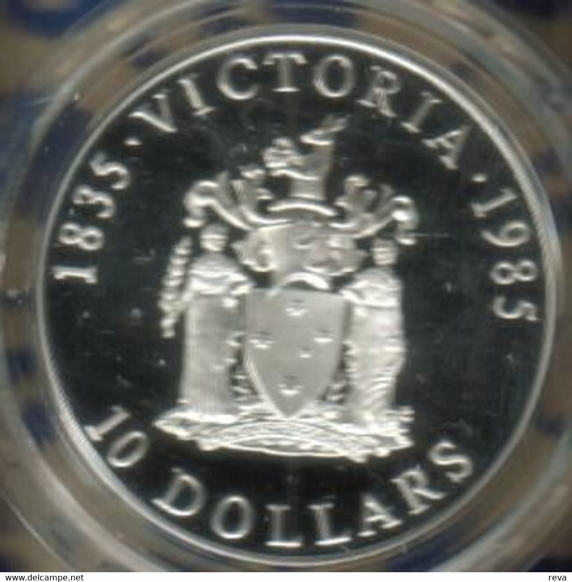 AUSTRALIA $10 STATE SERIES VICTORIA 1985 SILVER UNC KM? READ DESCRIPTION CAREFULLY !!! - 10 Dollars