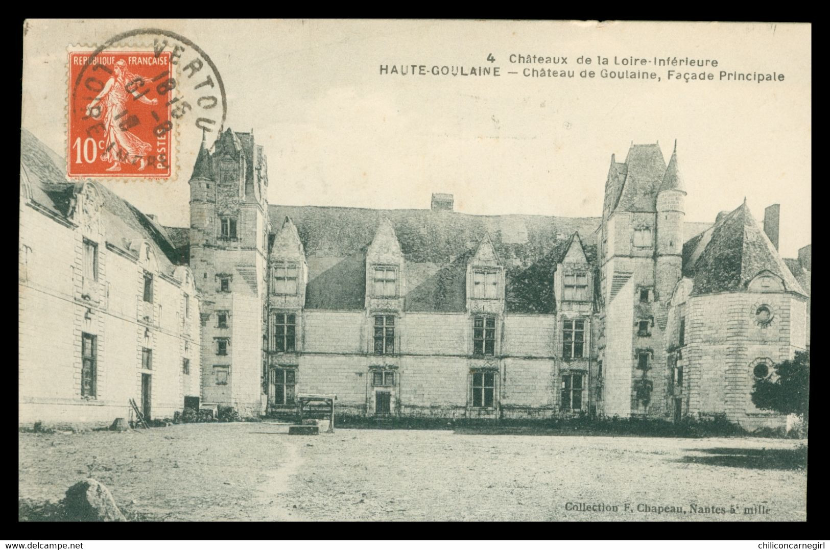 HAUTE GOULAINE - Château De Goulaine - Façade Principale - Collection CHAPEAU - 1918 - Haute-Goulaine