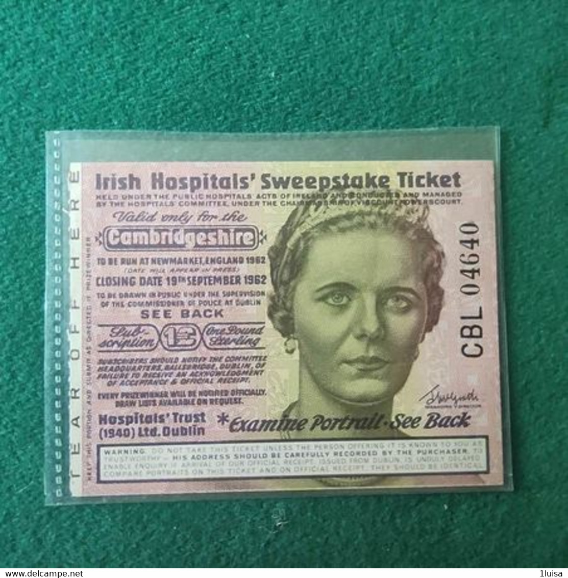 IRLANDA IRISH OSPITALS 1 POUND 1962 - Ireland