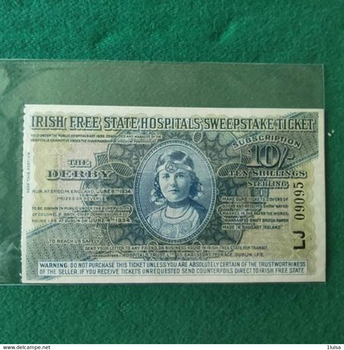 IRLANDA IRISH OSPITALS 10 SHILLING 1934 - Irland