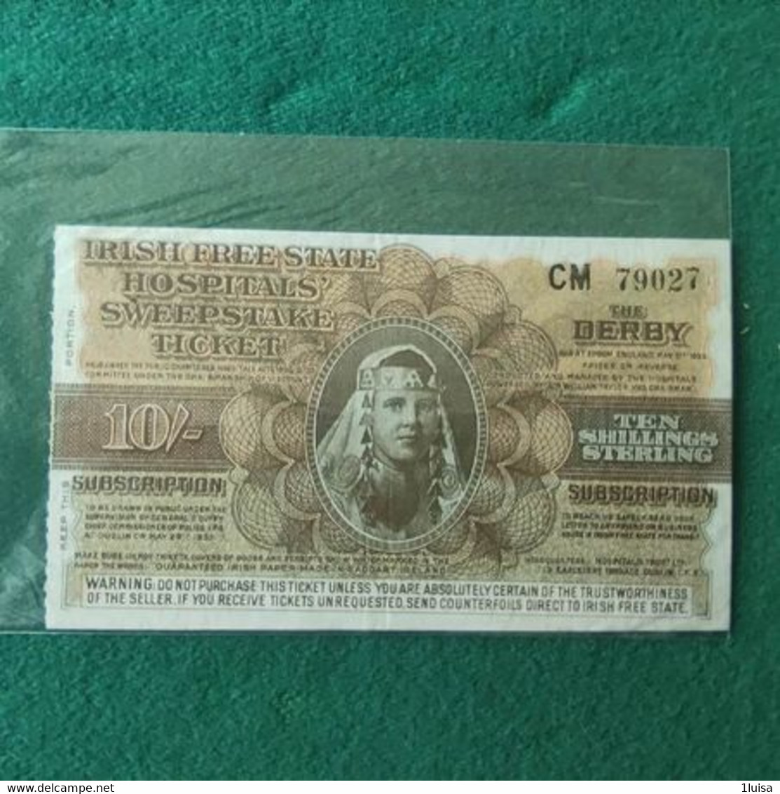 IRLANDA IRISH OSPITALS 10 SHILLING 1933 - Irlanda