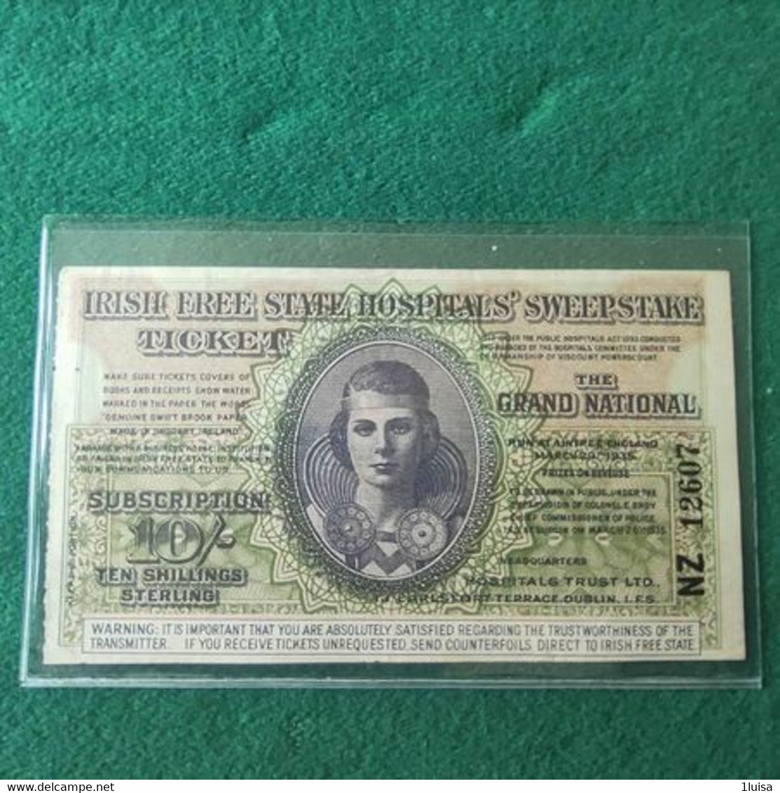 IRLANDA IRISH OSPITALS 10 SHILLING 1935 - Irlanda