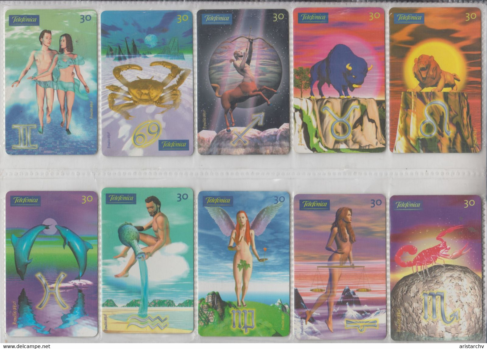 BRASIL 2001 ZODIAC HOROSCOPE FULL SET OF 13 CARDS - Zodiac