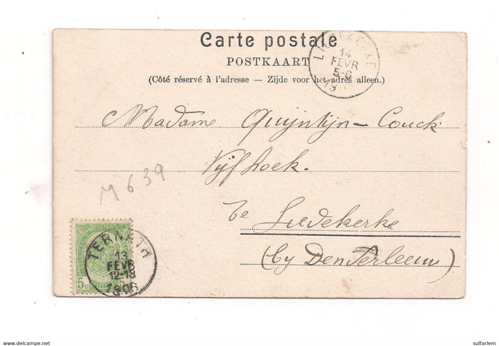 TERNATH Oblitération Sur Carte Postale TERNATH 1906 - Ternat