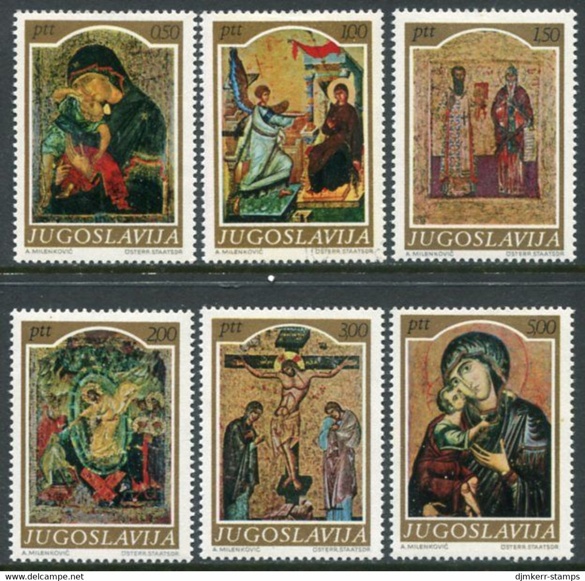 YUGOSLAVIA 1968 Medieval Ikons MNH / **.  Michel 1268-73 - Ungebraucht