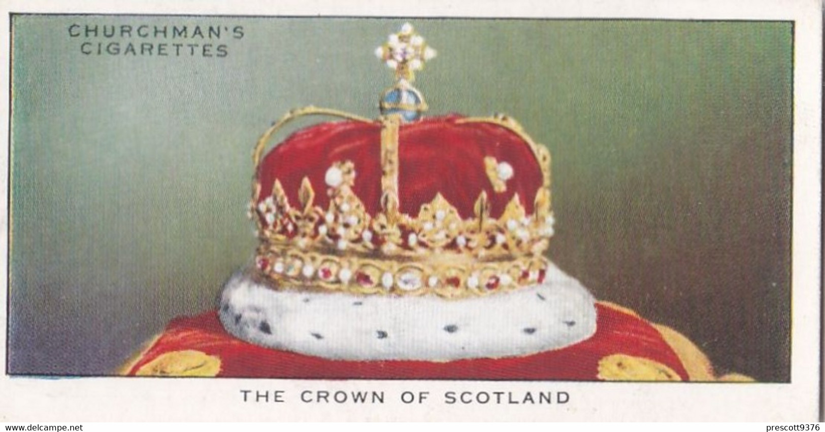 The Kings Coronation 1937 - 38 Crown Of Scotland - Churchman Cigarette Card - Original - Royalty - Churchman