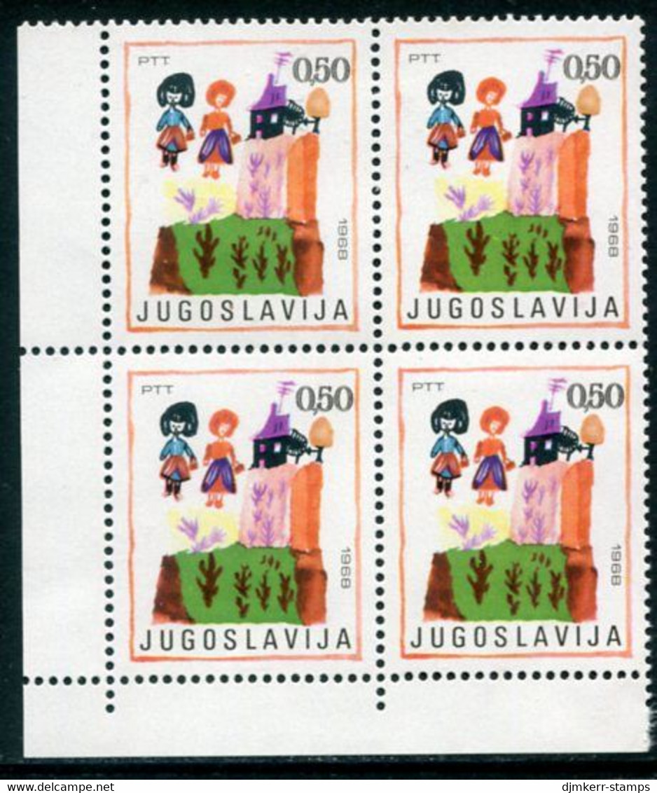 YUGOSLAVIA 1968 Children's Week Block Of 4 MNH / **.  Michel 1304 - Ongebruikt