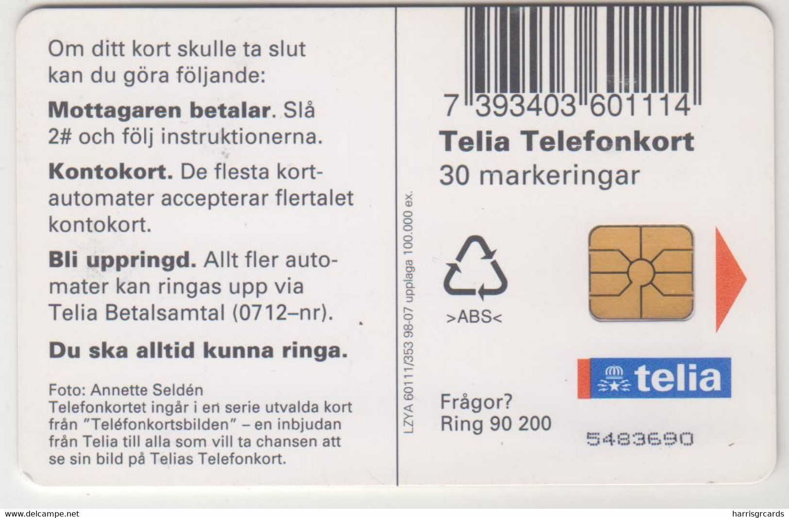 SWEDEN - Hjortron (Flower) , Telia 30U, 07/98, Tirage 100.000, Used - Schweden