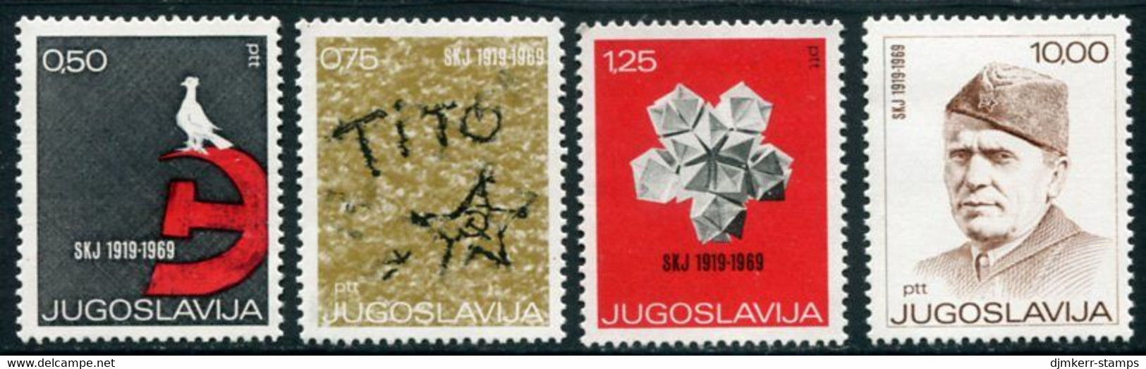 YUGOSLAVIA 1969  League Of Communists 50th Anniversary MNH / **.  Michel 1318-21 - Ungebraucht