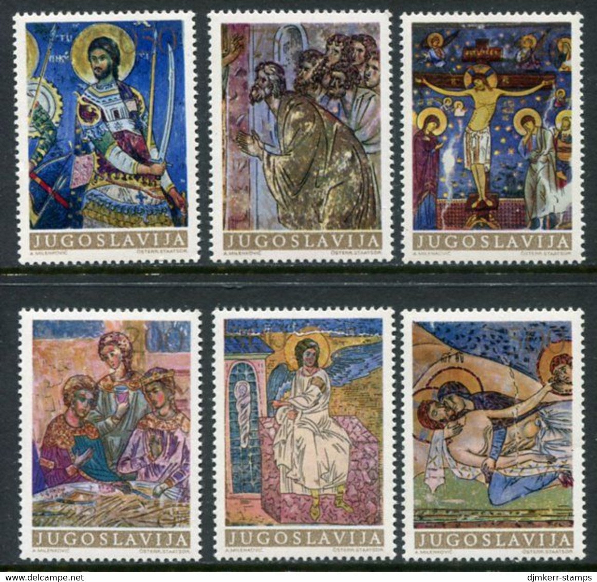 YUGOSLAVIA 1969  Frescoes MNH / **.  Michel 1322-27 - Unused Stamps