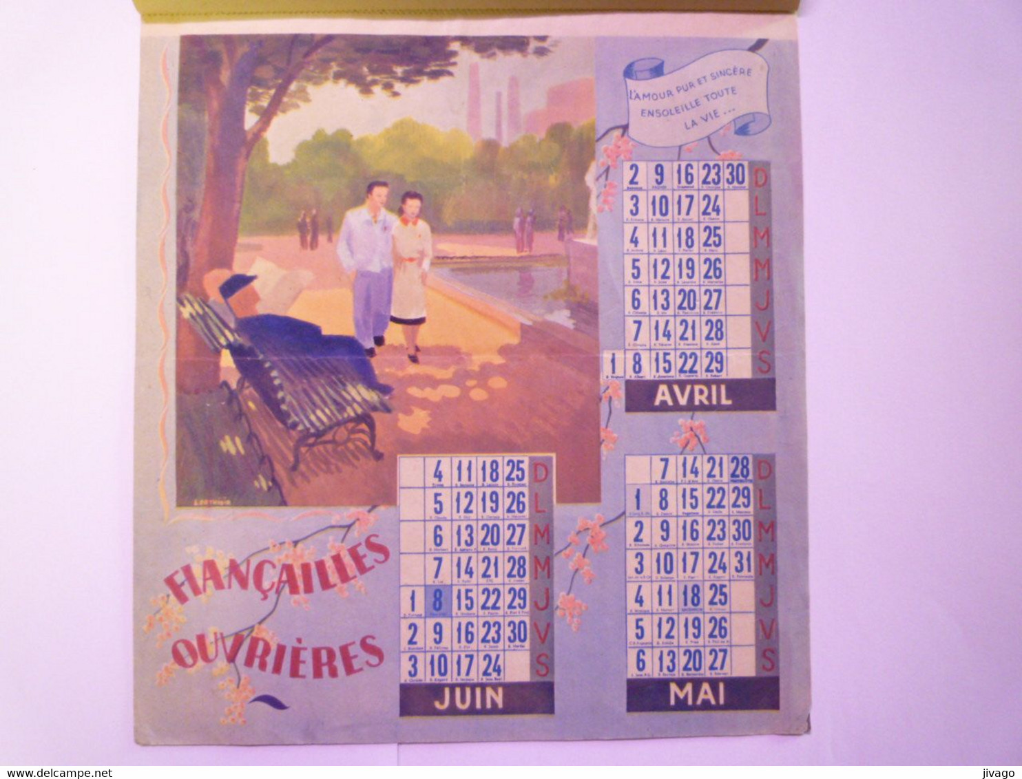 2021 - 4032  CALENDRIER  1944  XXX - Grand Format : 1941-60