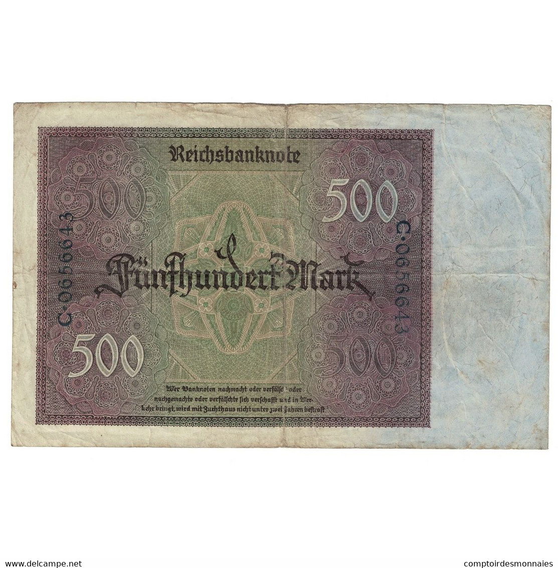 Billet, Allemagne, 500 Mark, 1922, 1922-03-27, KM:73, TB - Imperial Debt Administration