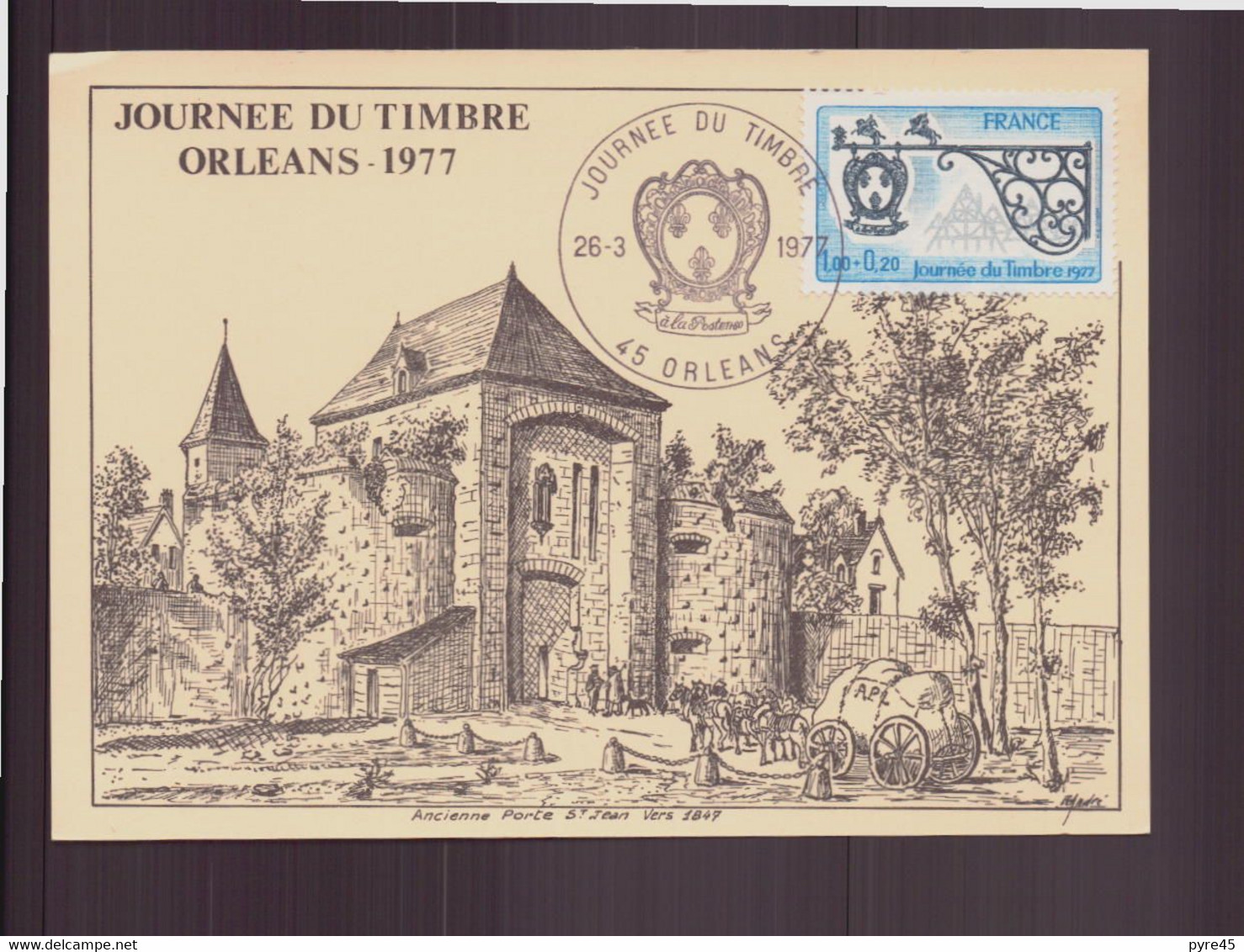 France, FDC, Carte Du 26 Mars 1977 à Orléans " Journée Du Timbre " - 1980-1989