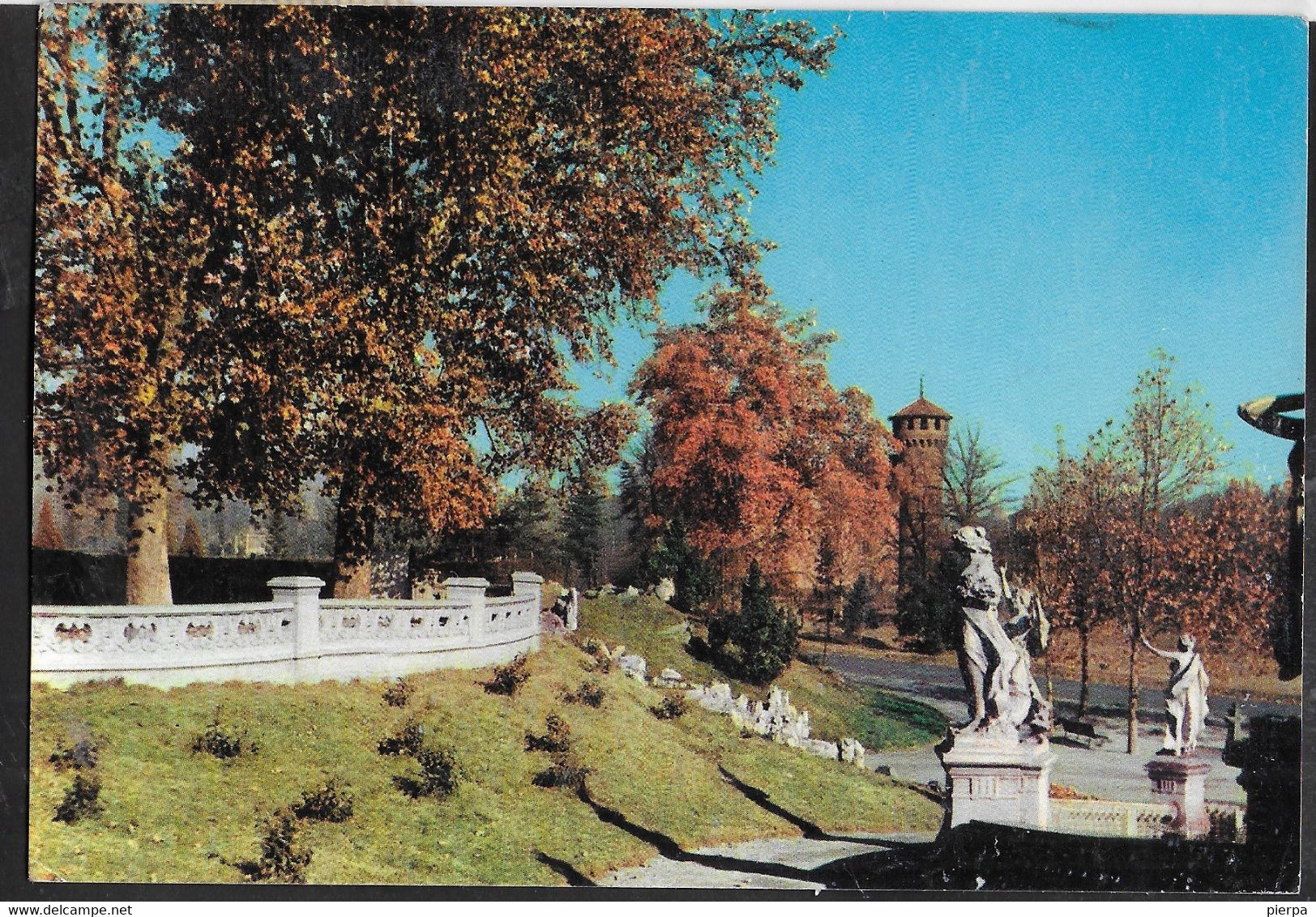TORINO - PARCO DEL VALENTINO - VIAGGIATA 1960 - ANNULLO A TARGHETTA - GIORNATA DEL FRANCOBOLLO ISOLATO - Parks & Gärten