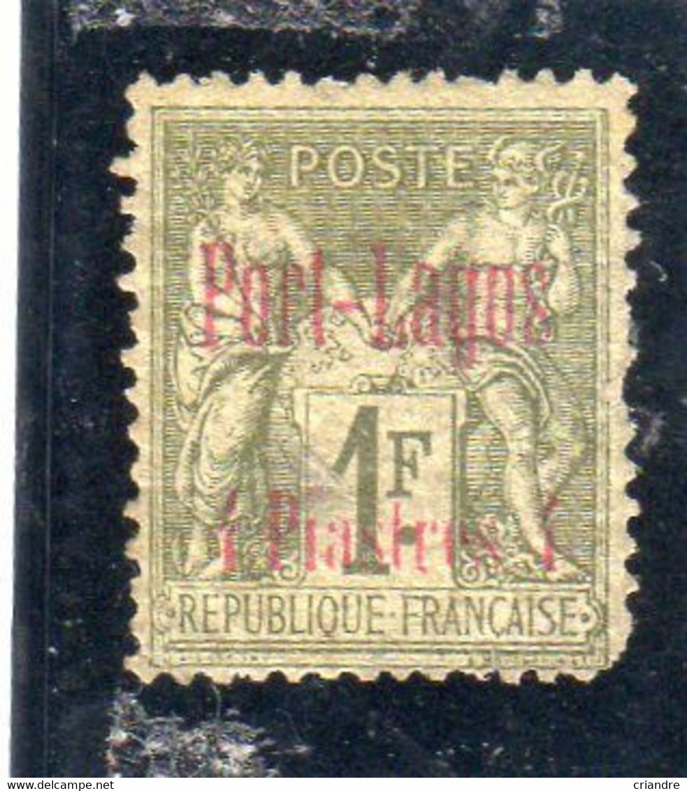 France Colonies: Port Lagos Année 1893 N°6* - Ongebruikt