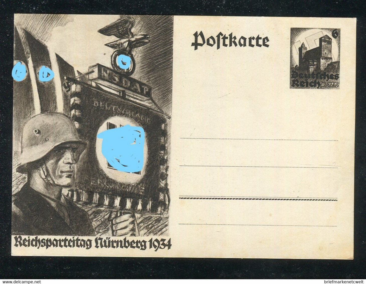 Deutsches Reich / 1934 / Propaganda-Sonderpostkarte Mi. P 252 "Reichsparteitag Nuernberg" ** (A078) - Other & Unclassified