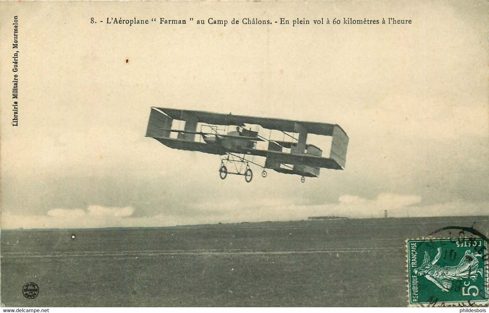 AEROPLANE Farman Au Camp De Chalons En Plein Vol - Reuniones