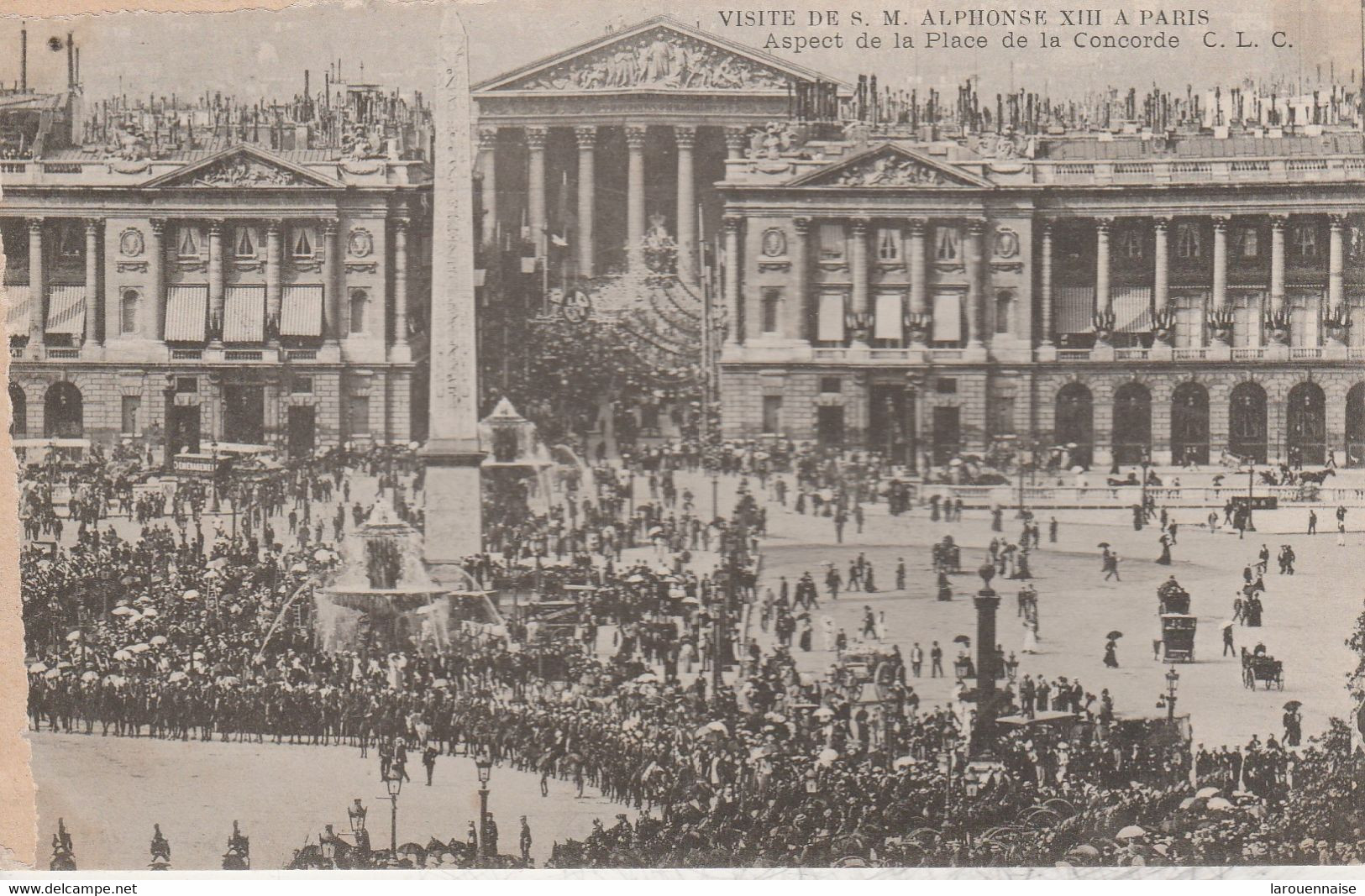 75008 PARIS - Visite De S.M. Alphonse XIII à Paris - Aspect De La Place De La Concorde - Arrondissement: 08