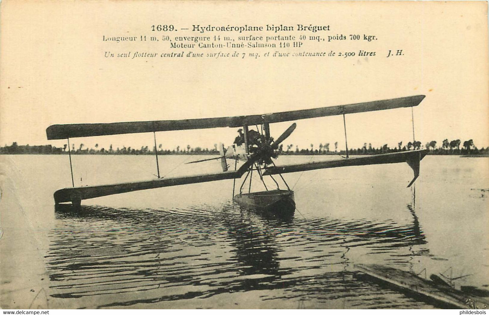 AVIATION  Hydroaéroplane Biplan Breguet - Reuniones