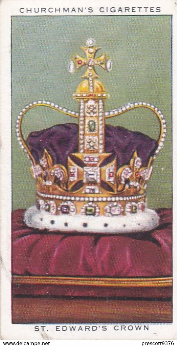 The Kings Coronation 1937 - 26 St Edwards Crown  - Churchman Cigarette Card - Original - Royalty - Churchman