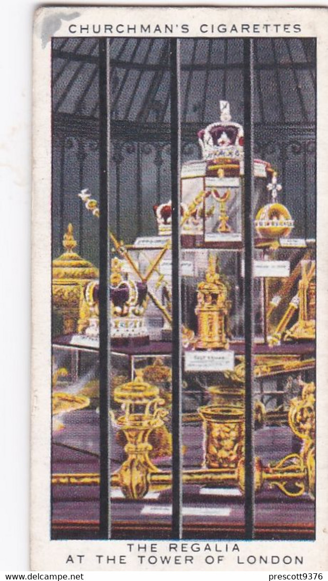 The Kings Coronation 1937 - 22 Regalia At The Tower - Churchman Cigarette Card - Original - Royalty - Churchman
