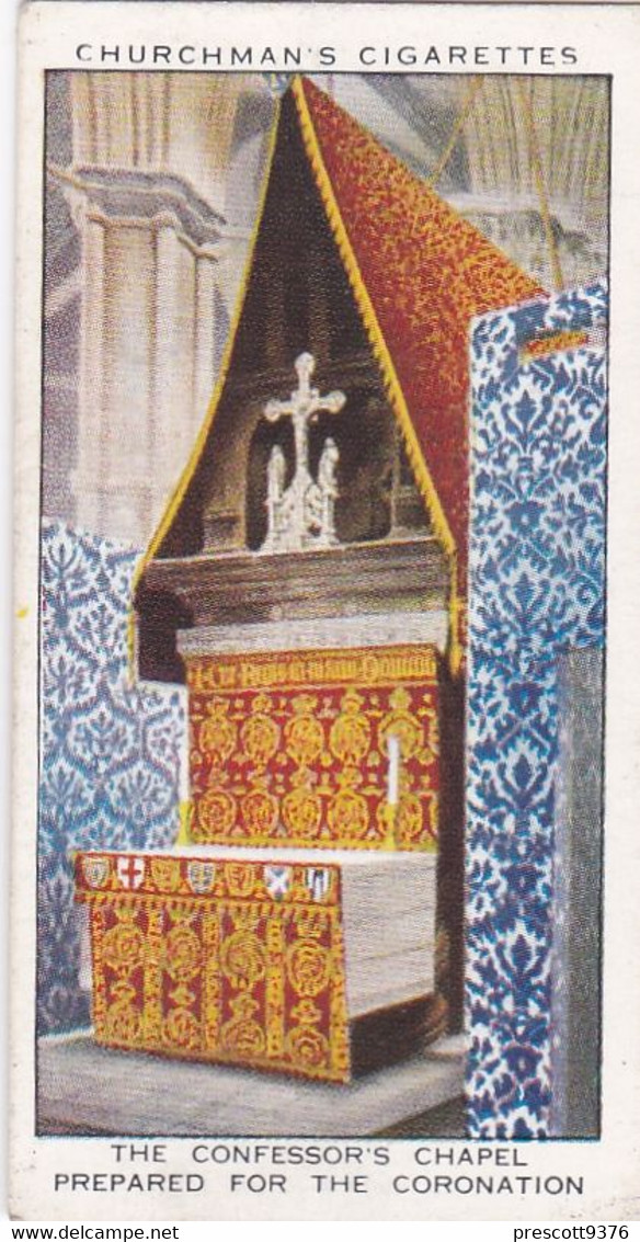 The Kings Coronation 1937 - 13 Confessors Chapel Westminster Abbey    -  Churchman Cigarette Card - Original - Royalty - Churchman