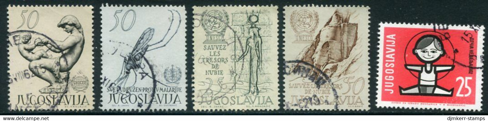 YUGOSLAVIA 1962 Four Commemorative Issues Used.  Michel 990-93, 1025 - Used Stamps