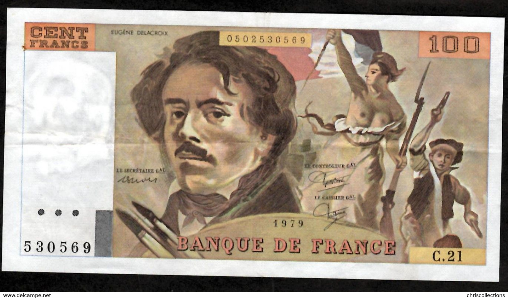 FRANCE - 50 Francs Delecroix - 1979 - F:69/3 - Série :C.21 -  N° Du Billet : 530569 - Etat TTB - 100 F 1978-1995 ''Delacroix''