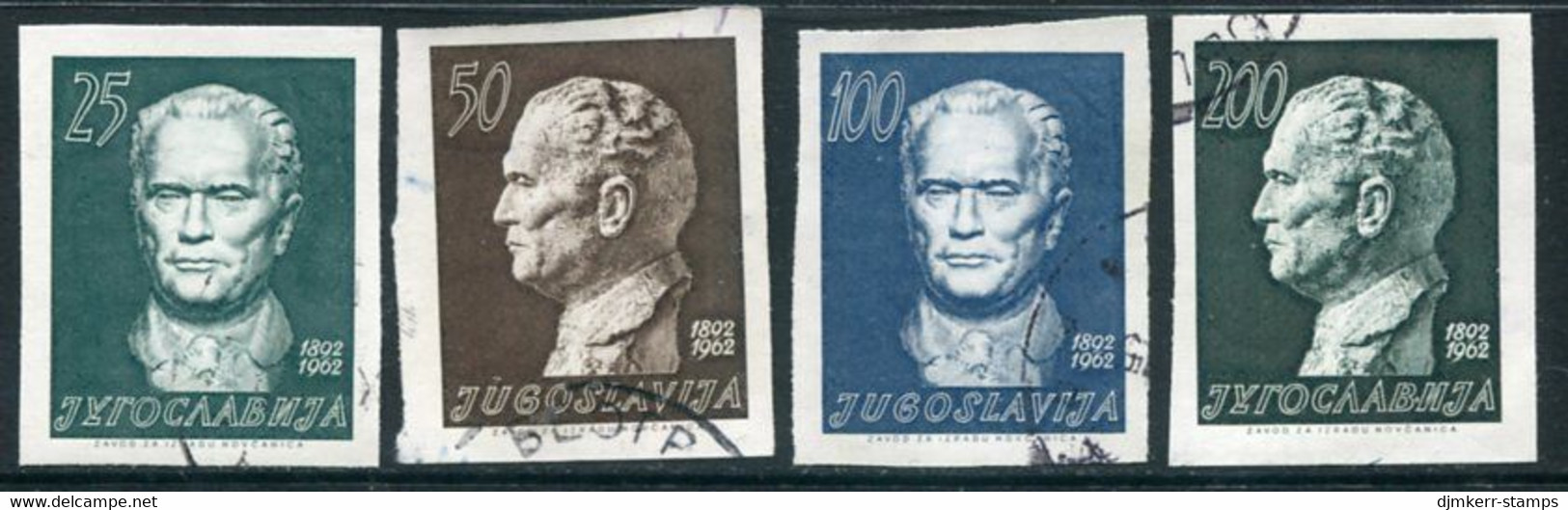 YUGOSLAVIA 1962 Tito 70th Birthday Imperforate Ex Block  Used.  Michel 1003-06B - Used Stamps