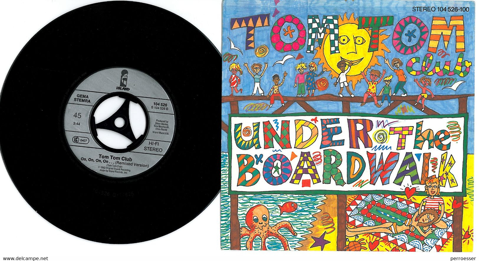 Tom Tom Club, Vinyl-Single. Titel : Under The Boardwalk U. On, On, On, On...I Needed You. Gebraucht. - Rock