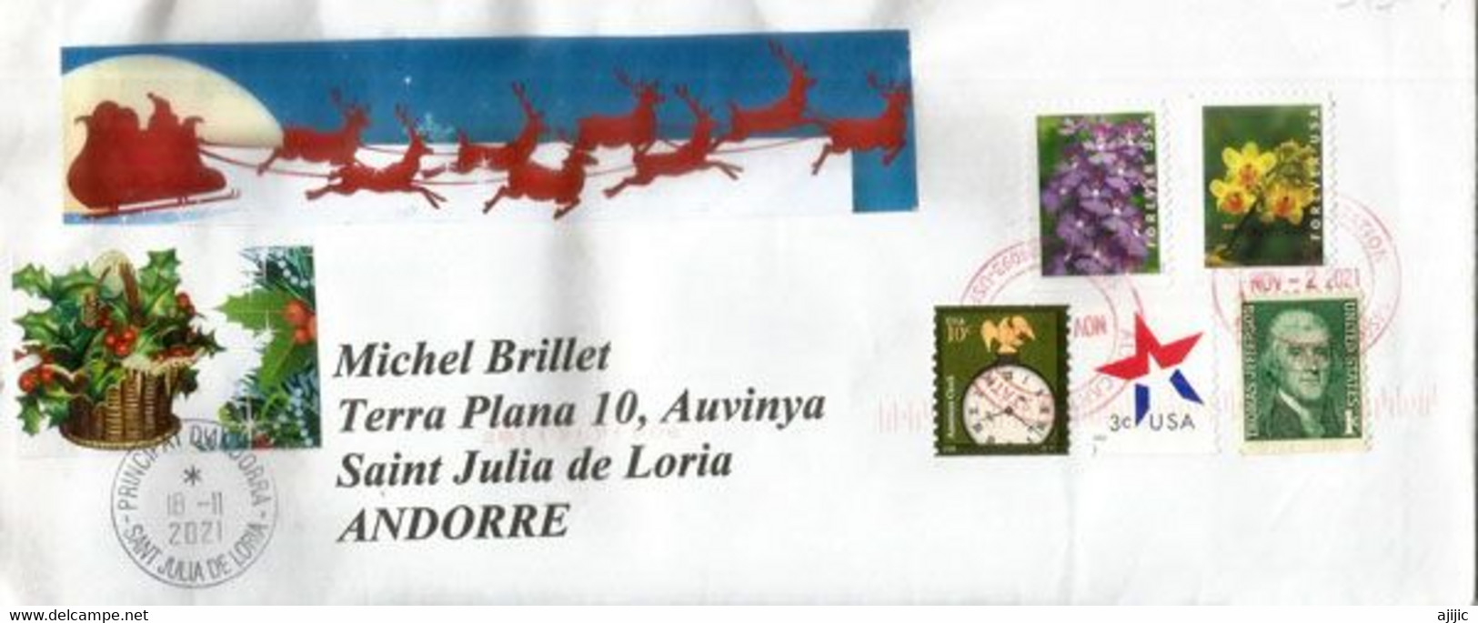 Greetings Christmas 2021 . , Letter From USA - Briefe U. Dokumente