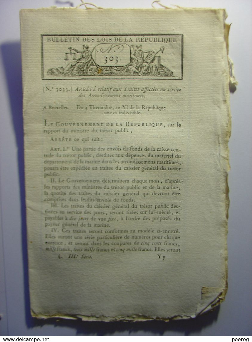 BULLETIN DES LOIS De 1803 - ARMEMENT CONTRE ANGLETERRE - FOIRES - CONFLIT D'INTERET - RETRAITES MARINE - Decretos & Leyes