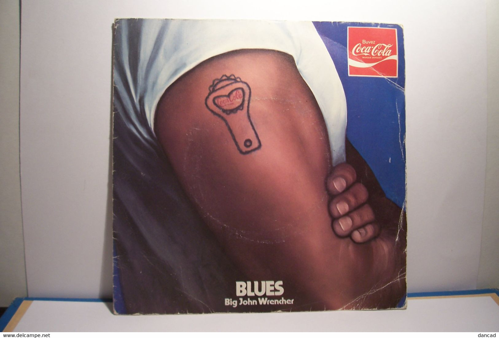 COCA COLA  - BIG JOHN WRENCHER   - DISQUE  VINYLE - 45 Tours  ( BLEU ) - PUBLICITE - Blues