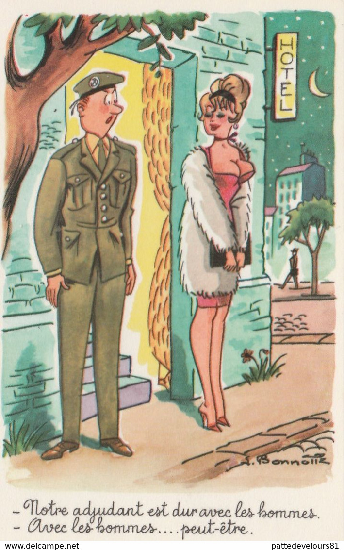 CPSM Soldat Militaire Prostituée Prostitute Prostituierte Prostitueren Prostituta Humour Illustrateur BONNOTTE  2 Scans - Bonnotte