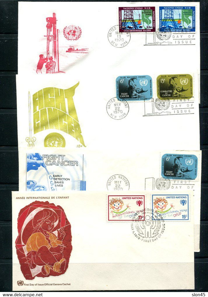 UN Collection 1970 26 First Day Of Issue Covers Used 11885 - Verzamelingen & Reeksen