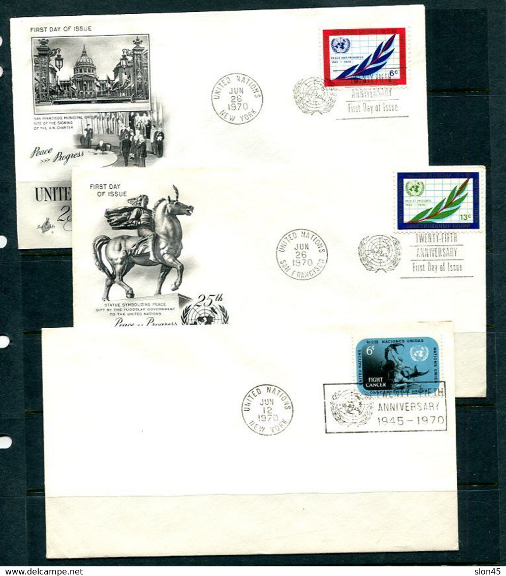 UN Collection 1970 26 First Day Of Issue Covers Used 11885 - Verzamelingen & Reeksen