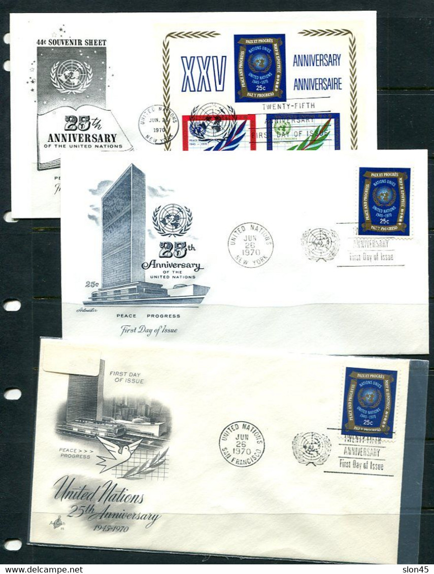 UN Collection 1970 26 First Day Of Issue Covers Used 11885 - Colecciones & Series