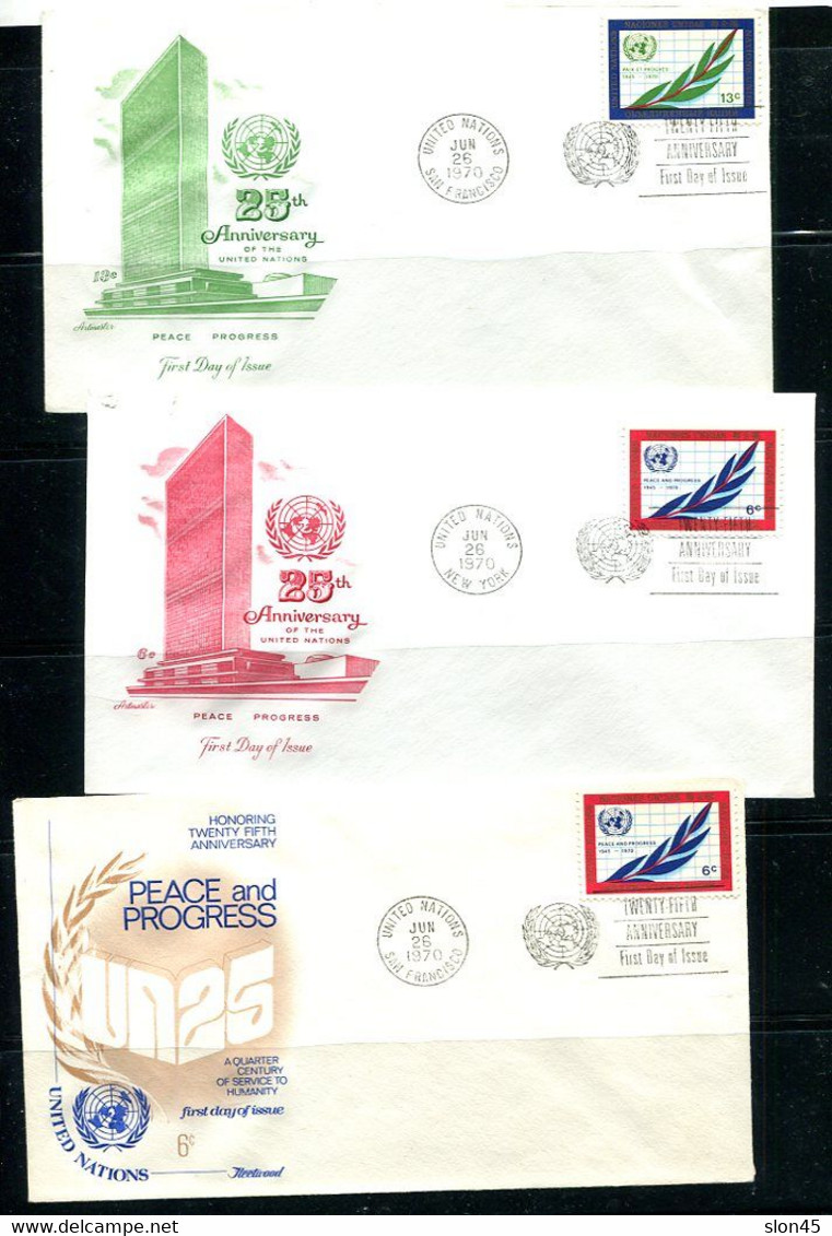 UN Collection 1970 26 First Day of issue Covers Used 11885