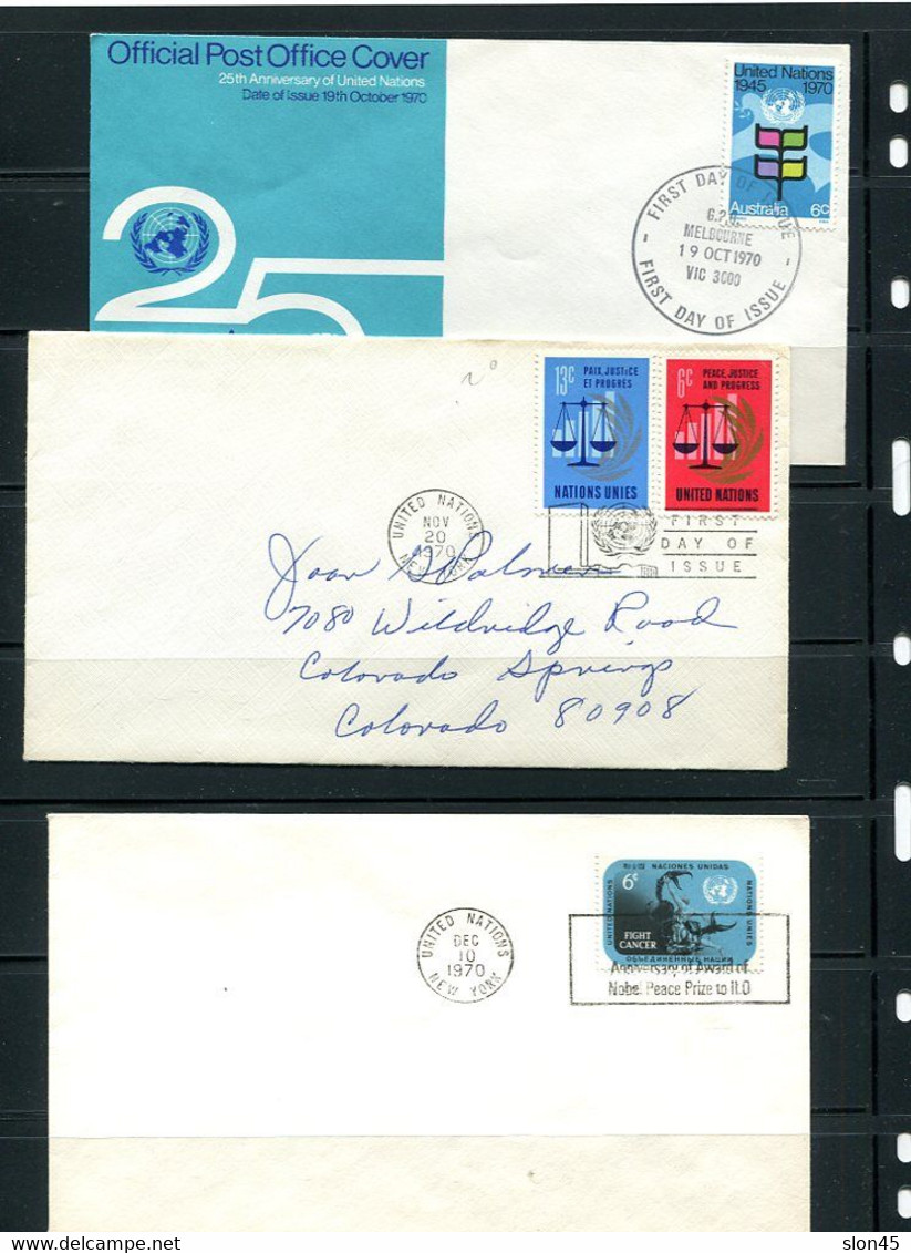 UN Collection 1970 26 First Day of issue Covers Used 11885