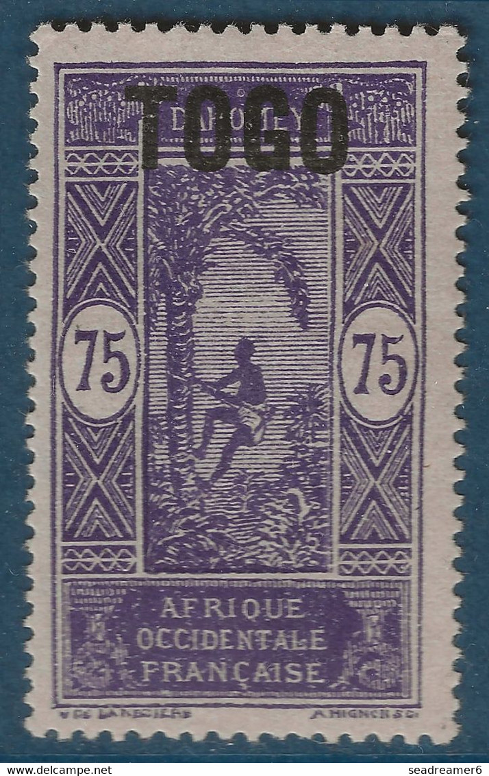 France Colonies TOGO N°114a* 60c Sur 75c Violet Sur Rose Variété Sans Les Chiffres 60 ! Très Frais Superbe ! - Unused Stamps