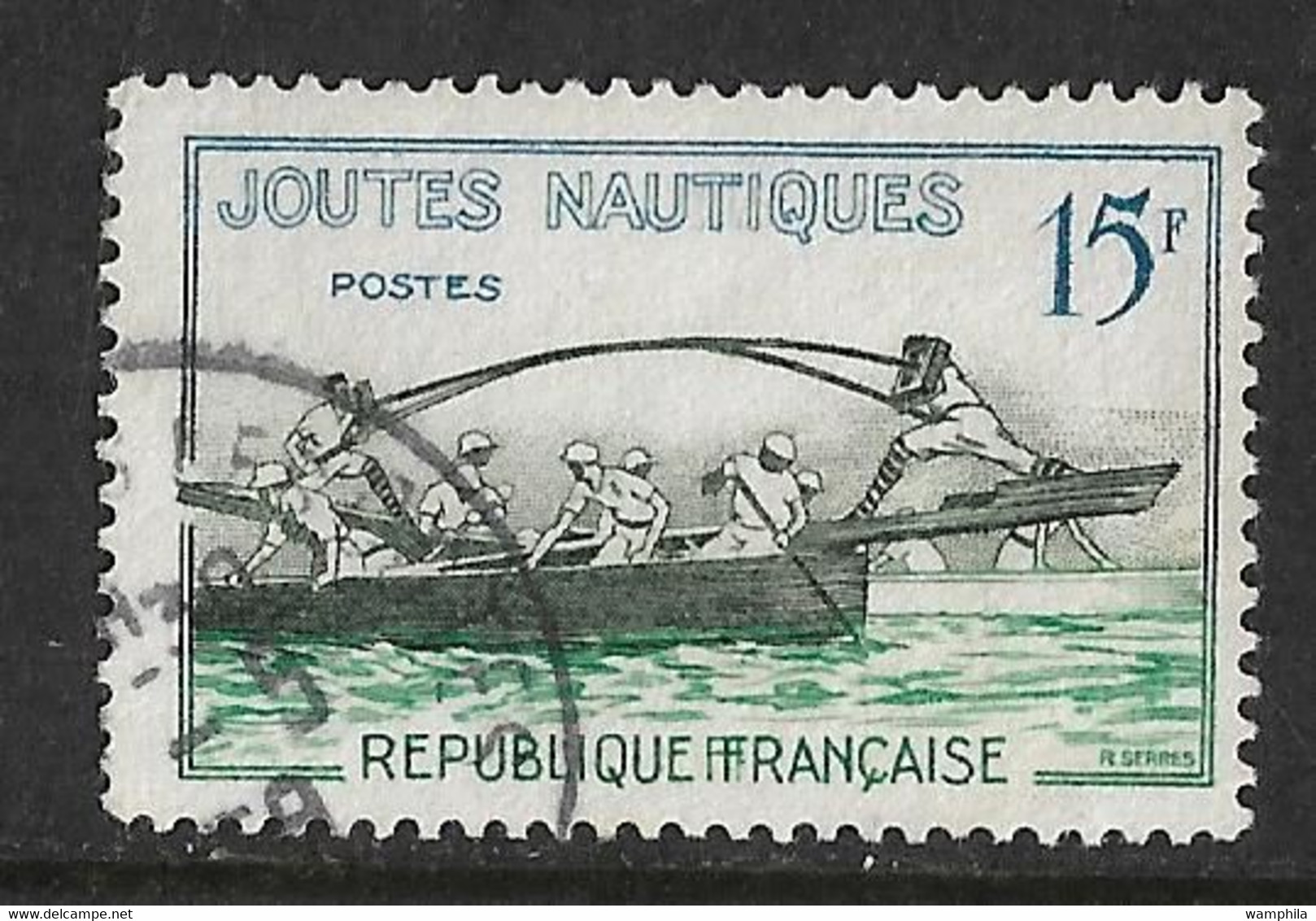 France N°1162 Joutes Nautiques, Oblitéré, Variété Double F. Cote 140€ - Used Stamps