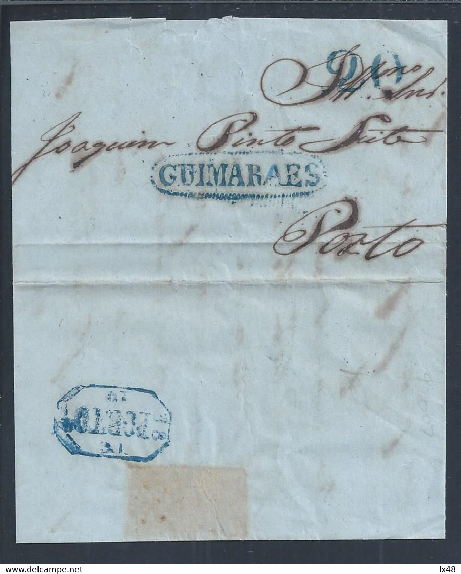 Carta Pré-filatélica De Guimarães/Porto, Porte 20 Réis,1846. Pre-philatelic Letter Circulated From Guimarães To Porto - ...-1853 Prephilately