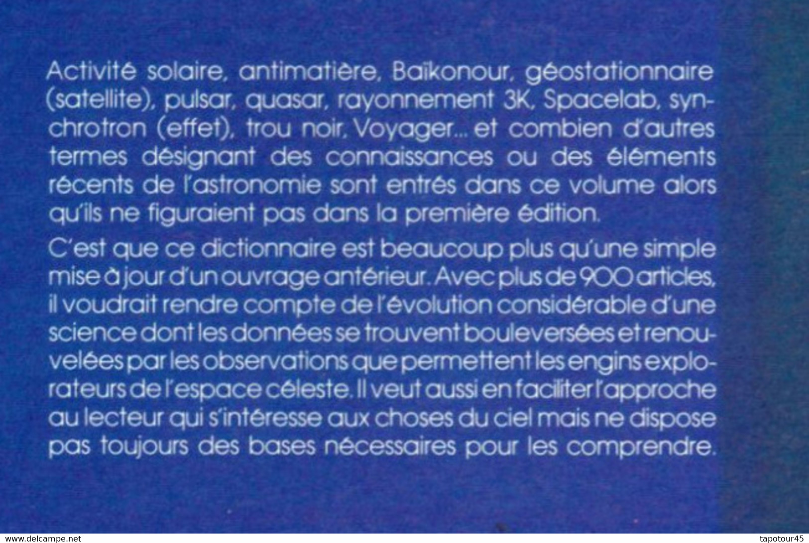 Tir Vert 1) Cosmos Et Aviation > Livre> Fran >Dictionnaire De L’astronomie "Larousse" - Astronomie