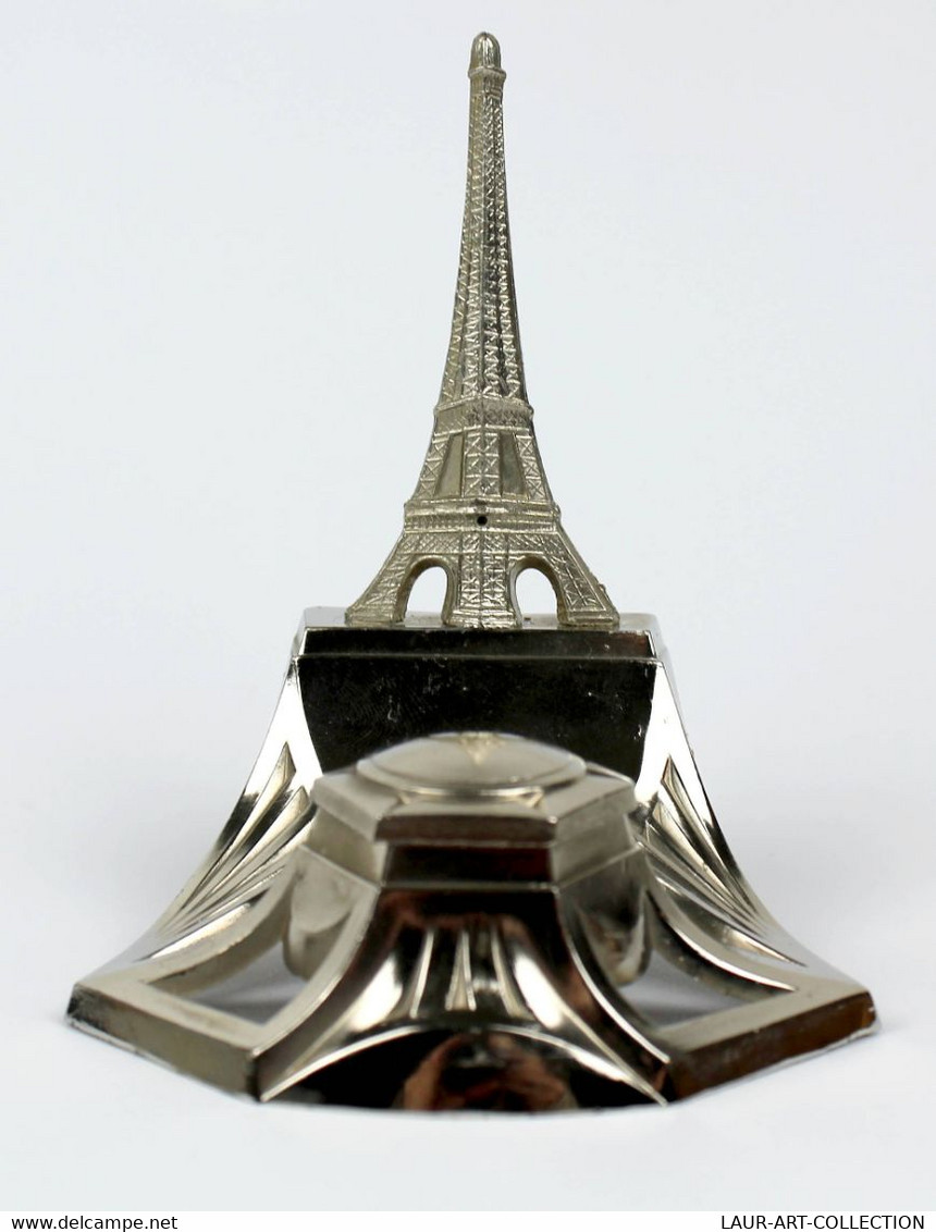 MAGNIFIQUE RARE ENCRIER / PLUMIER  ORFEAR CHROMÉ - TOUR EIFFEL - ART DECO FRANCE - ANCIEN      (0507.39) - Encriers