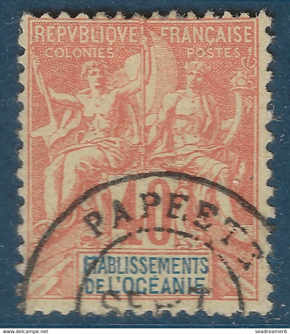 France Colonies Océanie N°10 40 C Orange Oblitéré De Papeete/TAITI TTB - Used Stamps